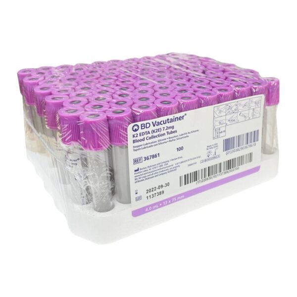 EDTA (K2,K3,Na2) Tube - Purple Cap - Image 2